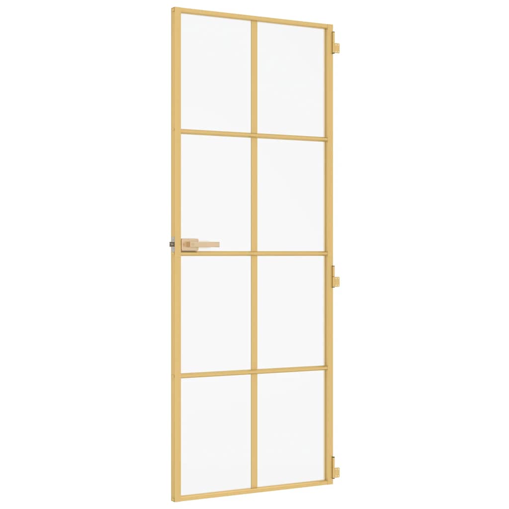 Innentür Schlank Golden 83x201,5 cm Hartglas und Aluminium