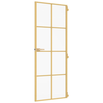 Innentür Schlank Golden 83x201,5 cm Hartglas und Aluminium