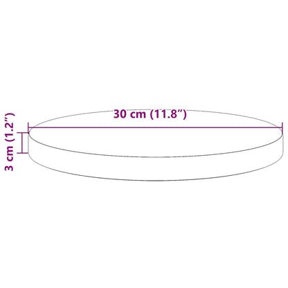 Tischplatte Rund Weiß Ø30x3 cm Massivholz Kiefer