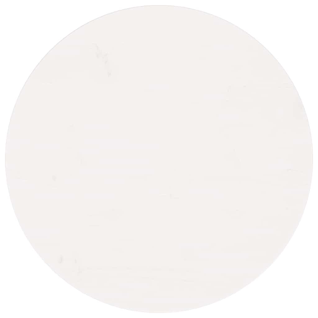 Tischplatte Rund Weiß Ø60x3 cm Massivholz Kiefer