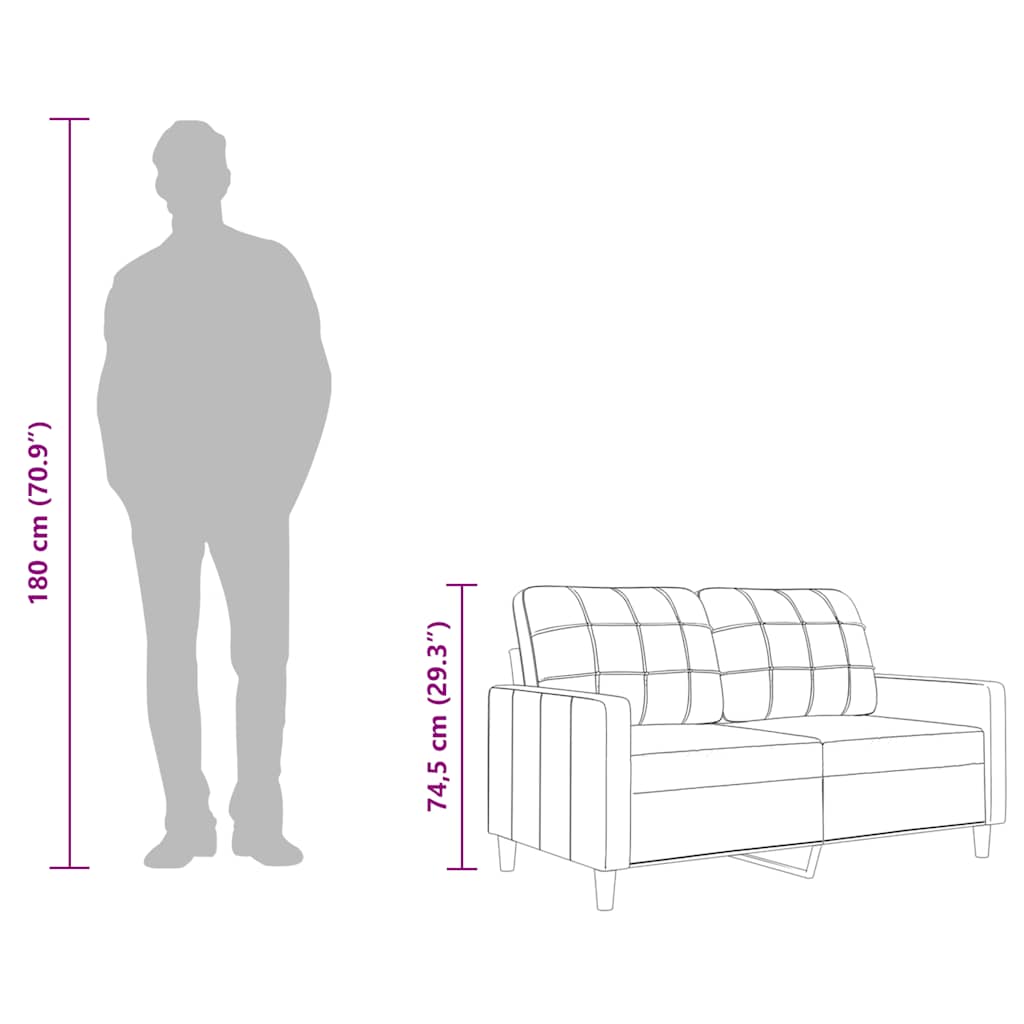 2-Sitzer-Sofa Dunkelgrau 120 cm Stoff