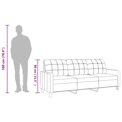 3-Sitzer-Sofa Cappuccino-Braun 180 cm Kunstleder