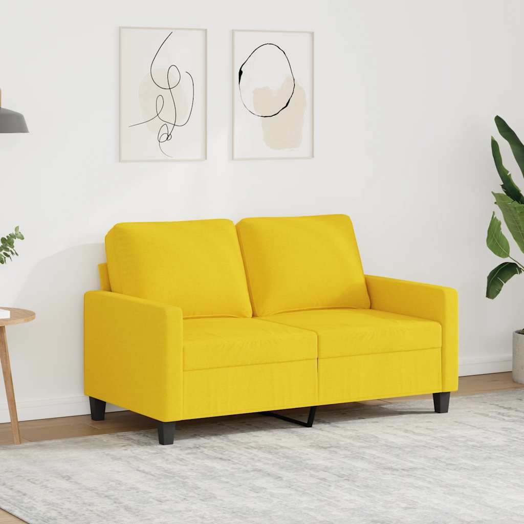 2-Sitzer-Sofa Hellgelb 120 cm Stoff