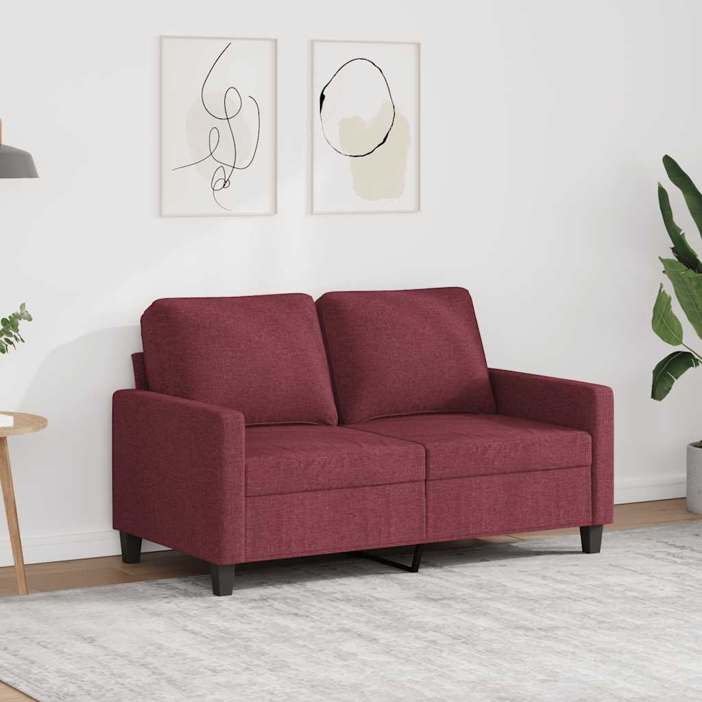 2-Sitzer-Sofa Weinrot 120 cm Stoff