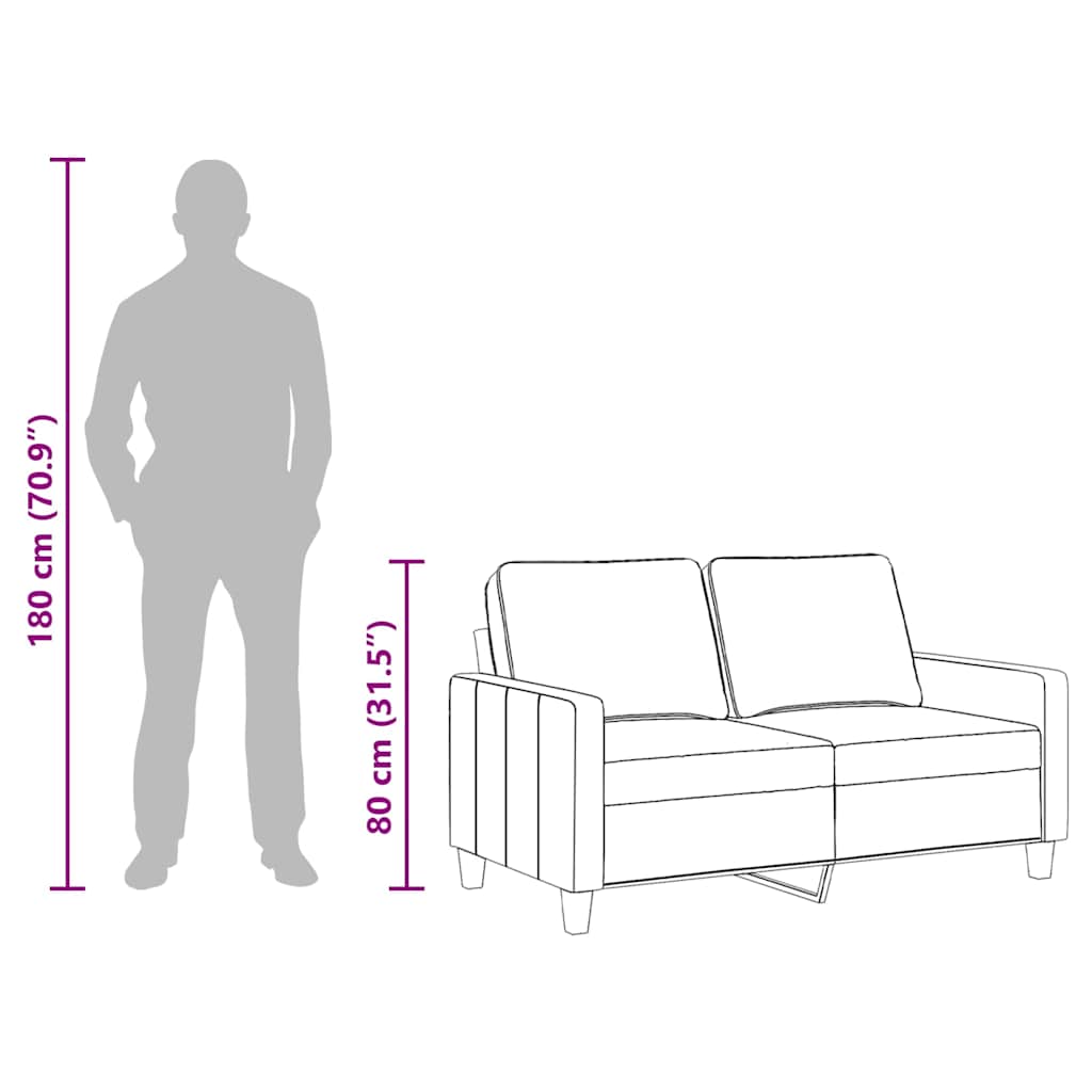 2-Sitzer-Sofa Taupe 120 cm Stoff