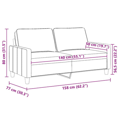 2-Sitzer-Sofa Creme 140 cm Stoff