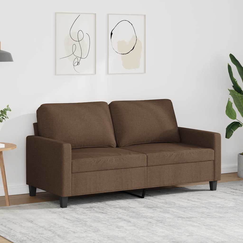 2-Sitzer-Sofa Braun 140 cm Stoff
