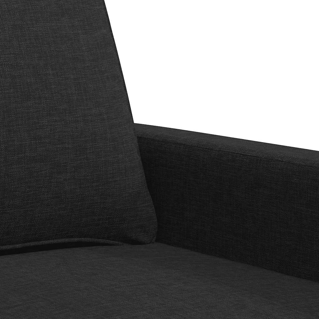 2-Sitzer-Sofa Schwarz 140 cm Stoff
