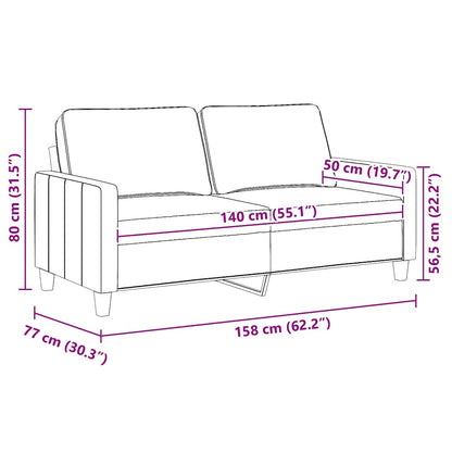 2-Sitzer-Sofa Hellgelb 140 cm Stoff