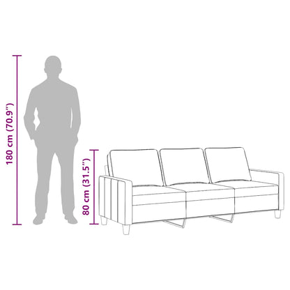 3-Sitzer-Sofa Hellgrau 180 cm Stoff