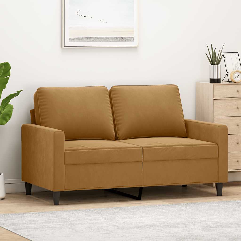 2-Sitzer-Sofa Braun 120 cm Samt