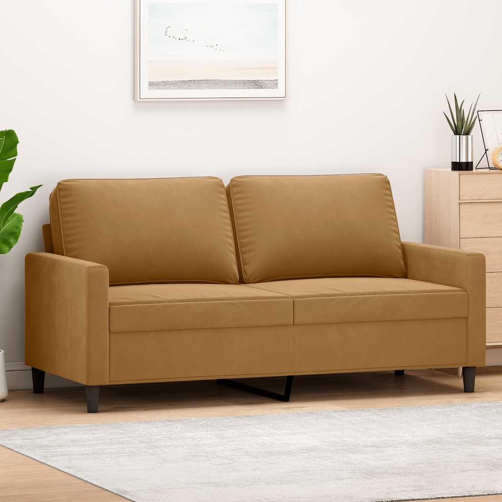 2-Sitzer-Sofa Braun 140 cm Samt