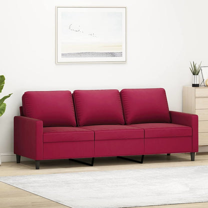 3-Sitzer-Sofa Weinrot 180 cm Samt