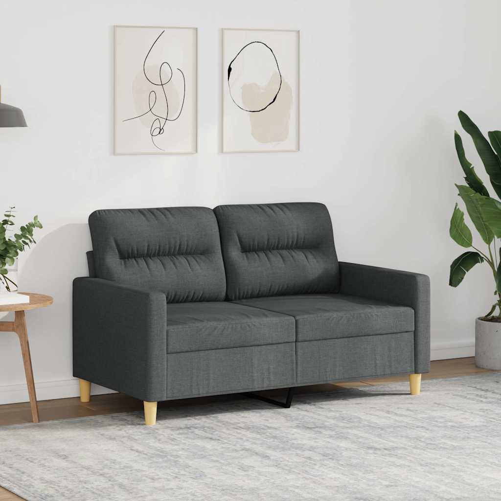 2-Sitzer-Sofa Dunkelgrau 120 cm Stoff