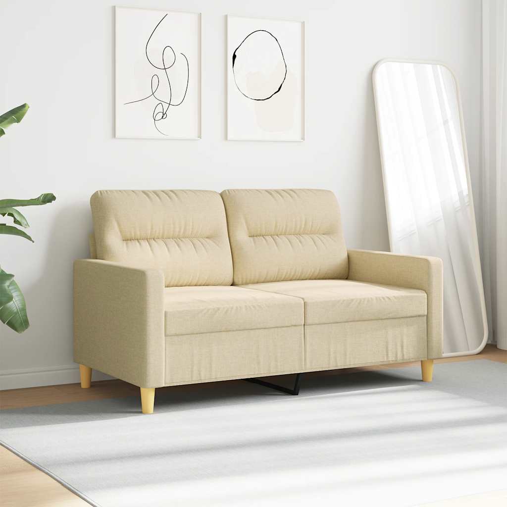 2-Sitzer-Sofa Creme 120 cm Stoff