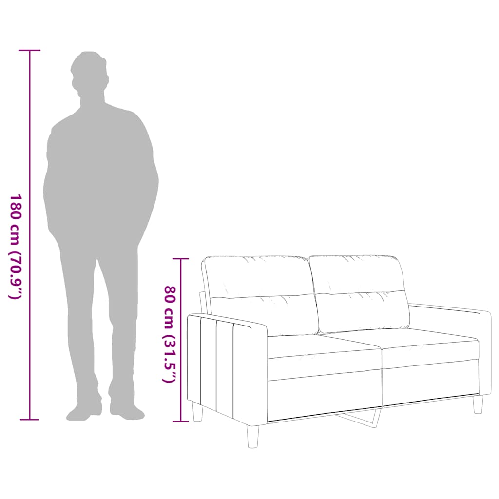 2-Sitzer-Sofa Braun 120 cm Stoff