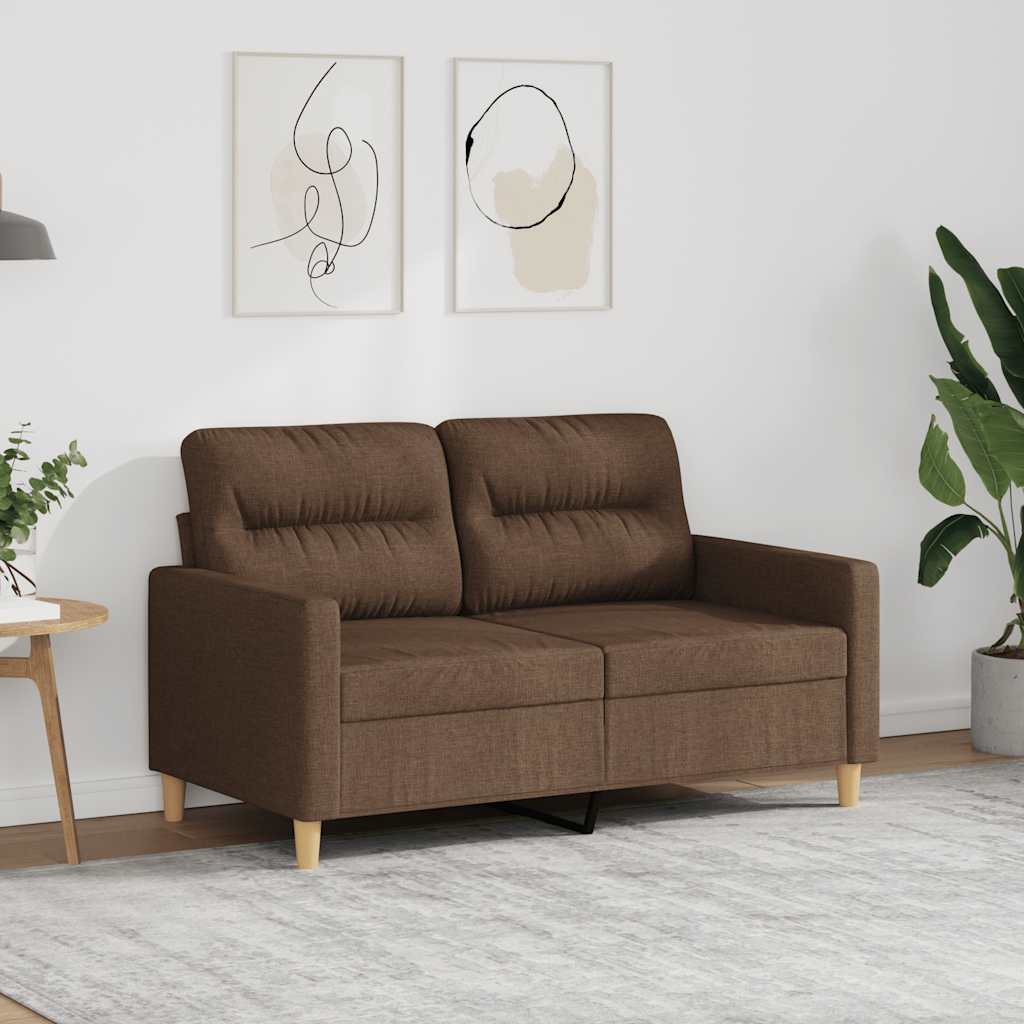 2-Sitzer-Sofa Braun 120 cm Stoff