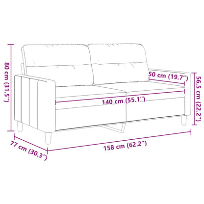 2-Sitzer-Sofa Dunkelgrau 140 cm Stoff