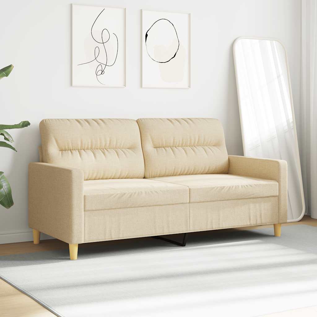 2-Sitzer-Sofa Creme 140 cm Stoff
