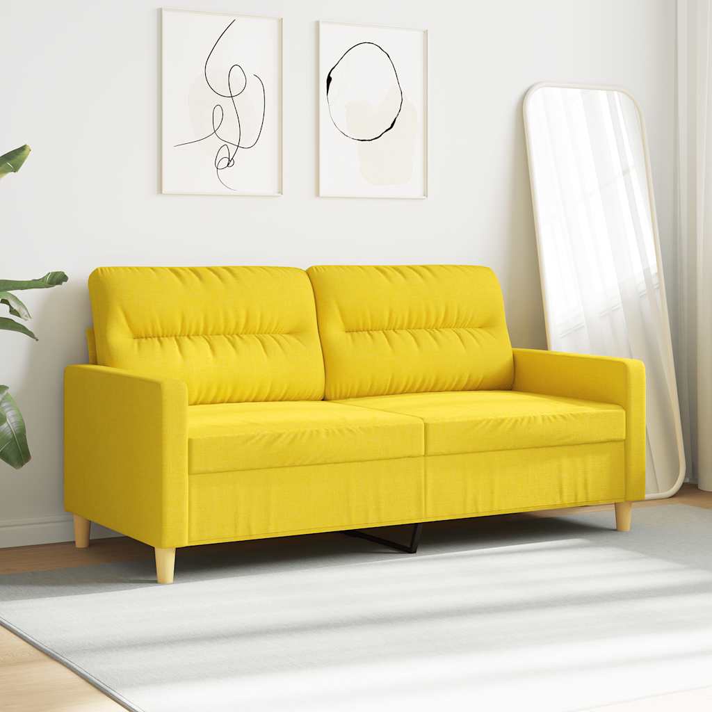 2-Sitzer-Sofa Hellgelb 140 cm Stoff