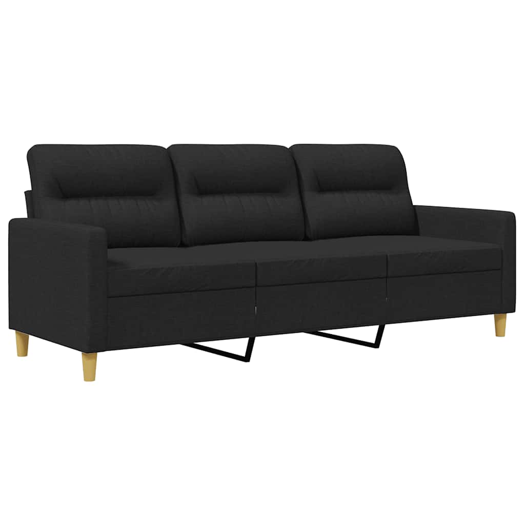 3-Sitzer-Sofa Schwarz 180 cm Stoff