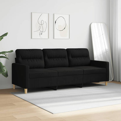 3-Sitzer-Sofa Schwarz 180 cm Stoff