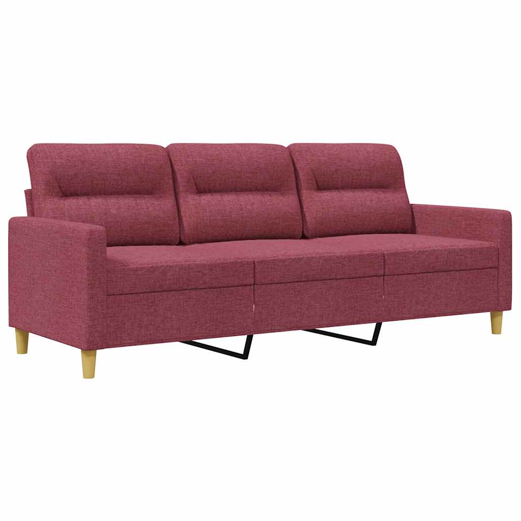 3-Sitzer-Sofa Weinrot 180 cm Stoff