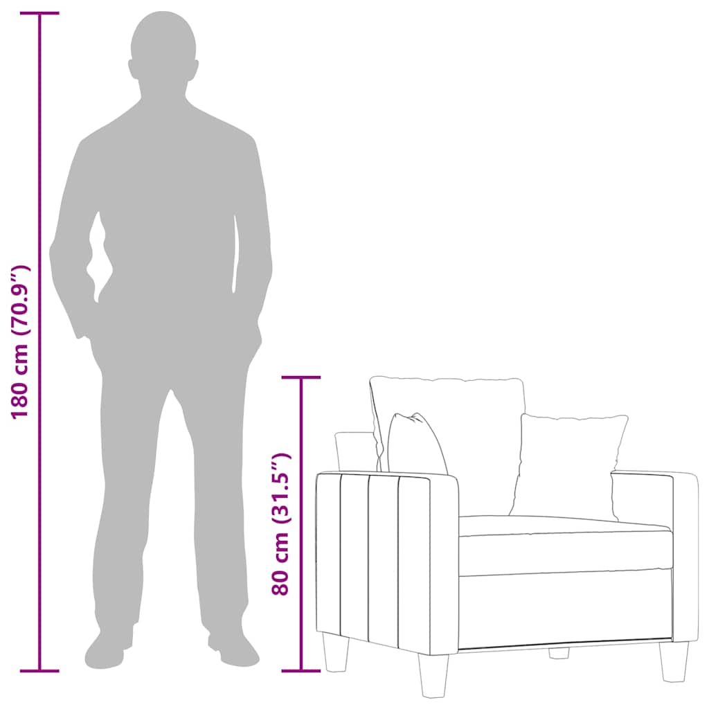 Sessel Creme 60 cm Stoff