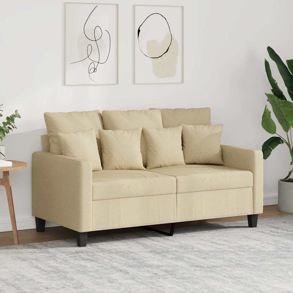 2-Sitzer-Sofa Creme 120 cm Stoff