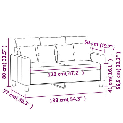 2-Sitzer-Sofa Schwarz 120 cm Stoff