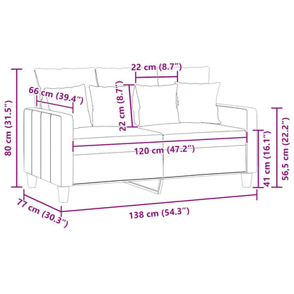 2-Sitzer-Sofa Hellgelb 120 cm Stoff