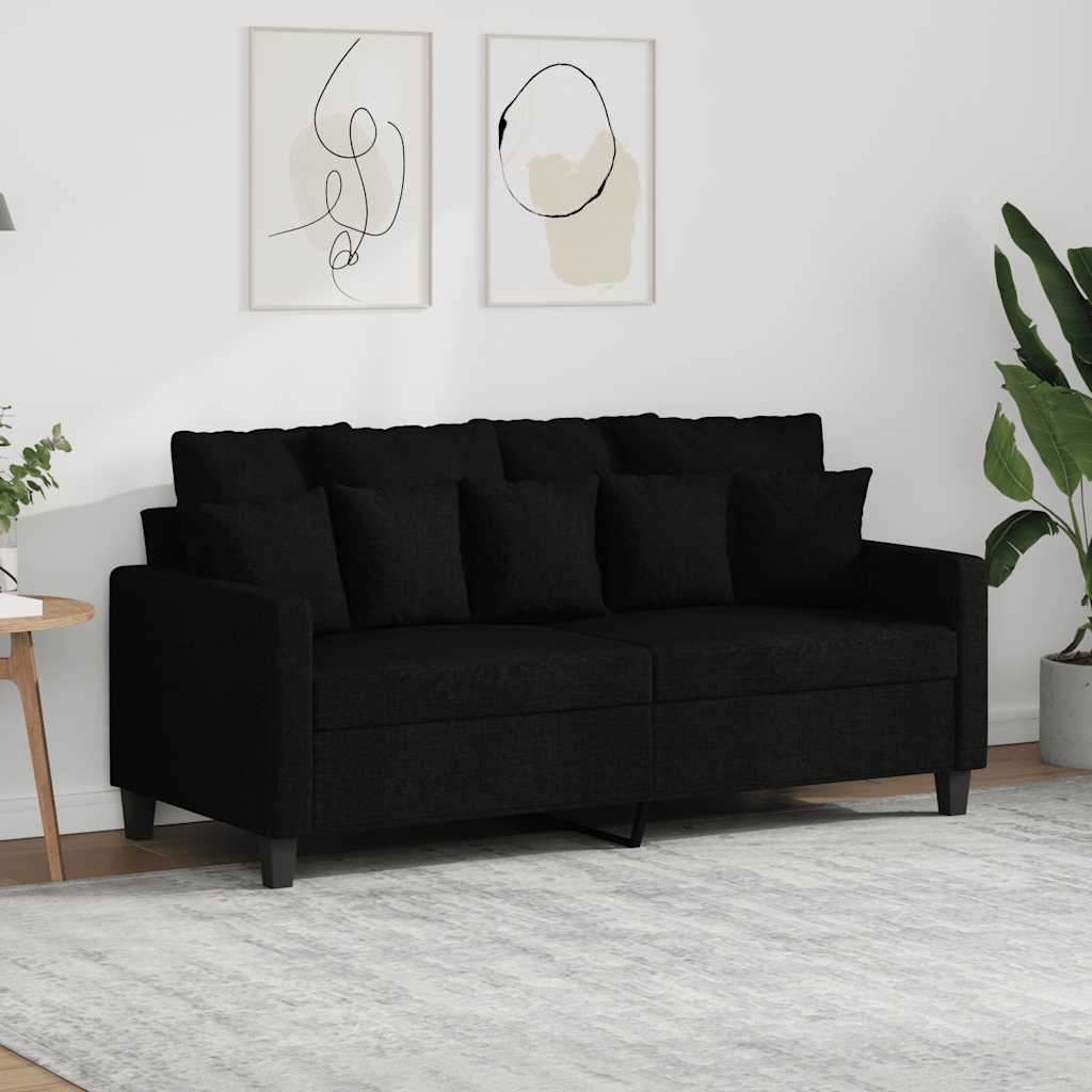 2-Sitzer-Sofa Schwarz 140 cm Stoff