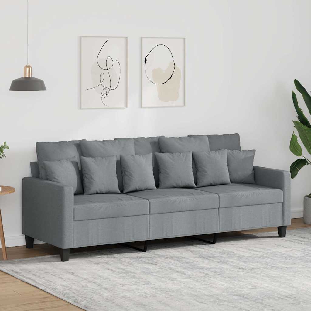 3-Sitzer-Sofa Hellgrau 180 cm Stoff