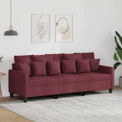 3-Sitzer-Sofa Weinrot 180 cm Stoff