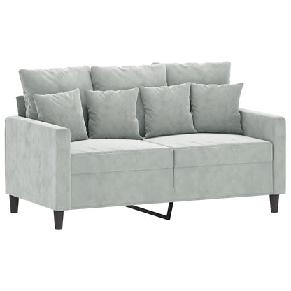2-Sitzer-Sofa Hellgrau 120 cm Samt