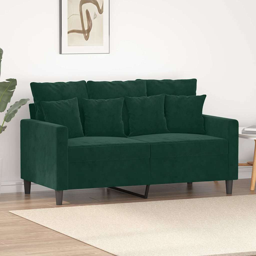 2-Sitzer-Sofa Dunkelgrün 120 cm Samt