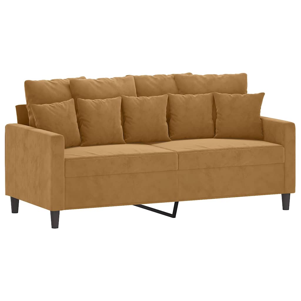 2-Sitzer-Sofa Braun 140 cm Samt