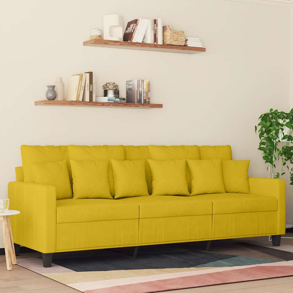 3-Sitzer-Sofa Gelb 180 cm Samt