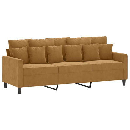 3-Sitzer-Sofa Braun 180 cm Samt