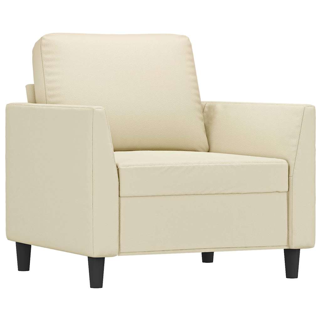 Sessel Creme 60 cm Kunstleder