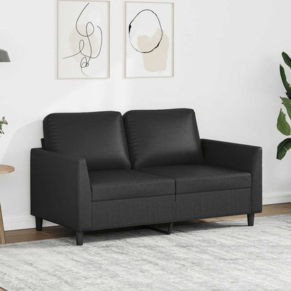 2-Sitzer-Sofa Schwarz 120 cm Kunstleder