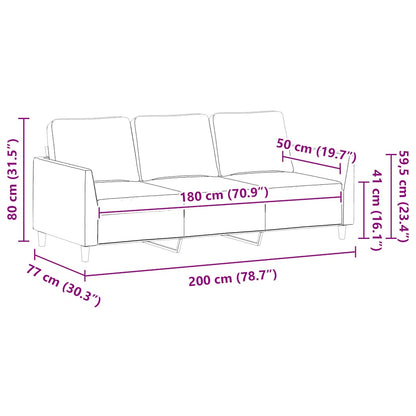 3-Sitzer-Sofa Weinrot 180 cm Kunstleder