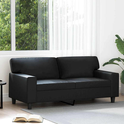 2-Sitzer-Sofa Schwarz 140 cm Kunstleder