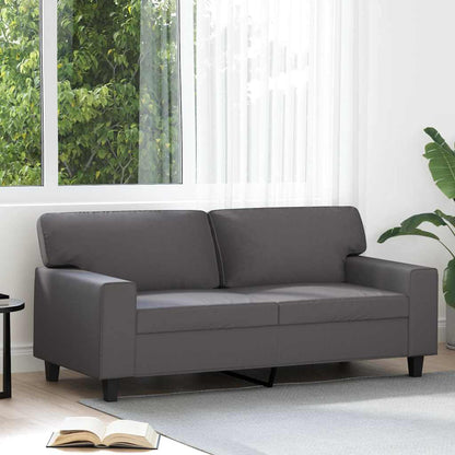2-Sitzer-Sofa Grau 140 cm Kunstleder