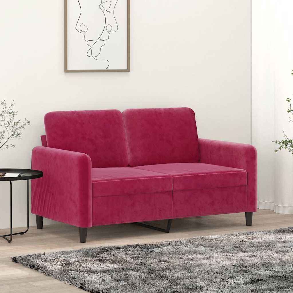 2-Sitzer-Sofa Weinrot 120 cm Samt