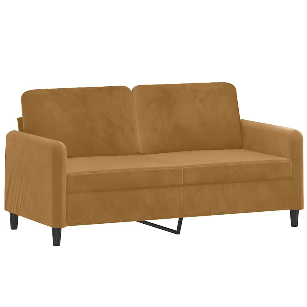 2-Sitzer-Sofa Braun 140 cm Samt