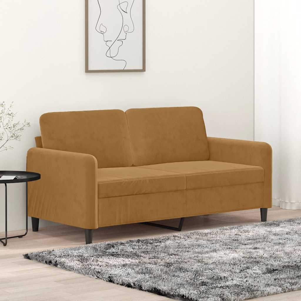 2-Sitzer-Sofa Braun 140 cm Samt