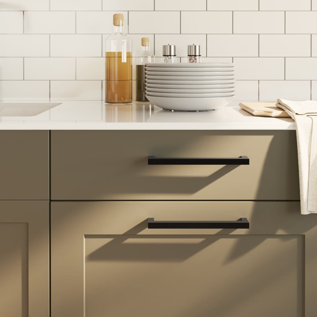 Möbelgriffe 20 Stk. Schwarz 192 mm Edelstahl