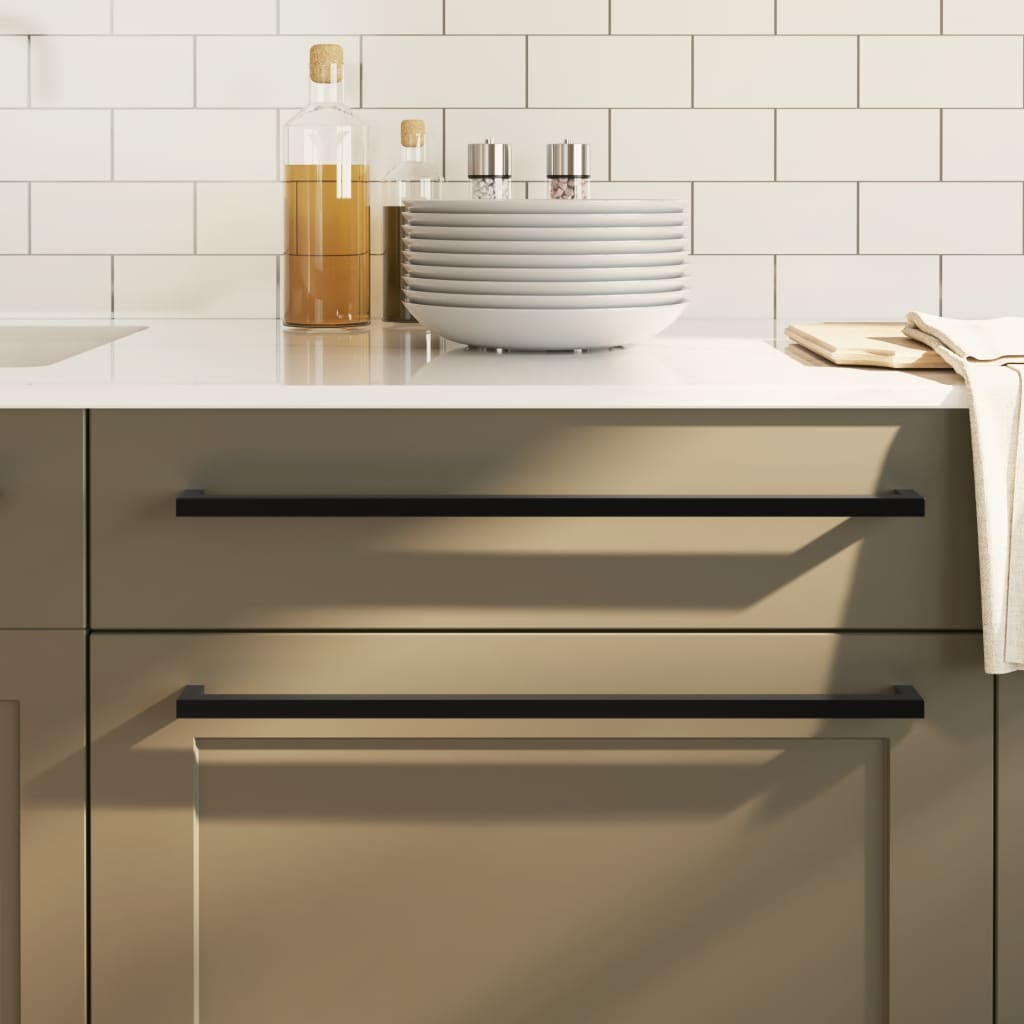 Möbelgriffe 20 Stk. Schwarz 480 mm Edelstahl