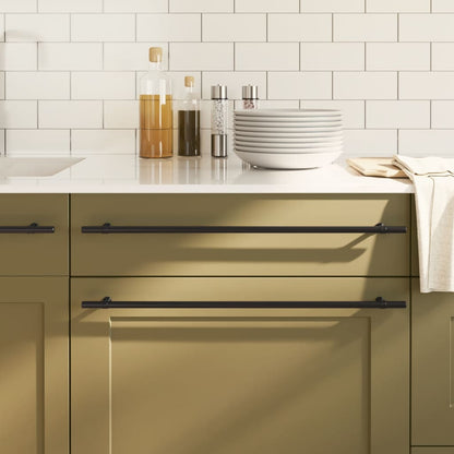 Möbelgriffe 20 Stk. Schwarz 480 mm Edelstahl